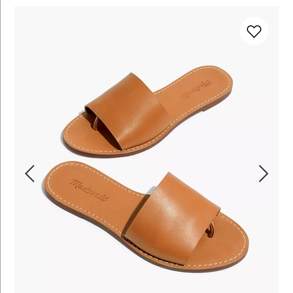 Madewell boardwalk slide sandal in camel